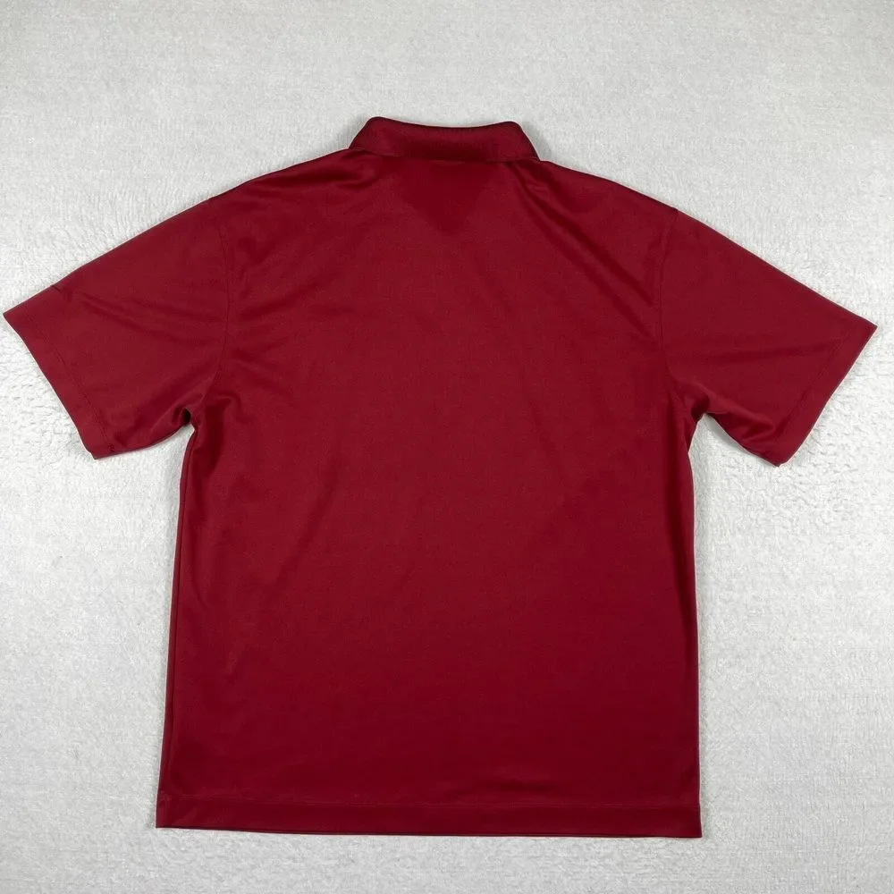 Nike Polo Shirt Mens Large Red Kwikset Logo Golf Travel Work‎ Carpenter Handyman